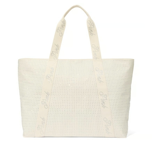 Blanket and Tote Set Victoria's Secret Pink White Christmas Snowflake Purse Bag - Picture 4 of 5